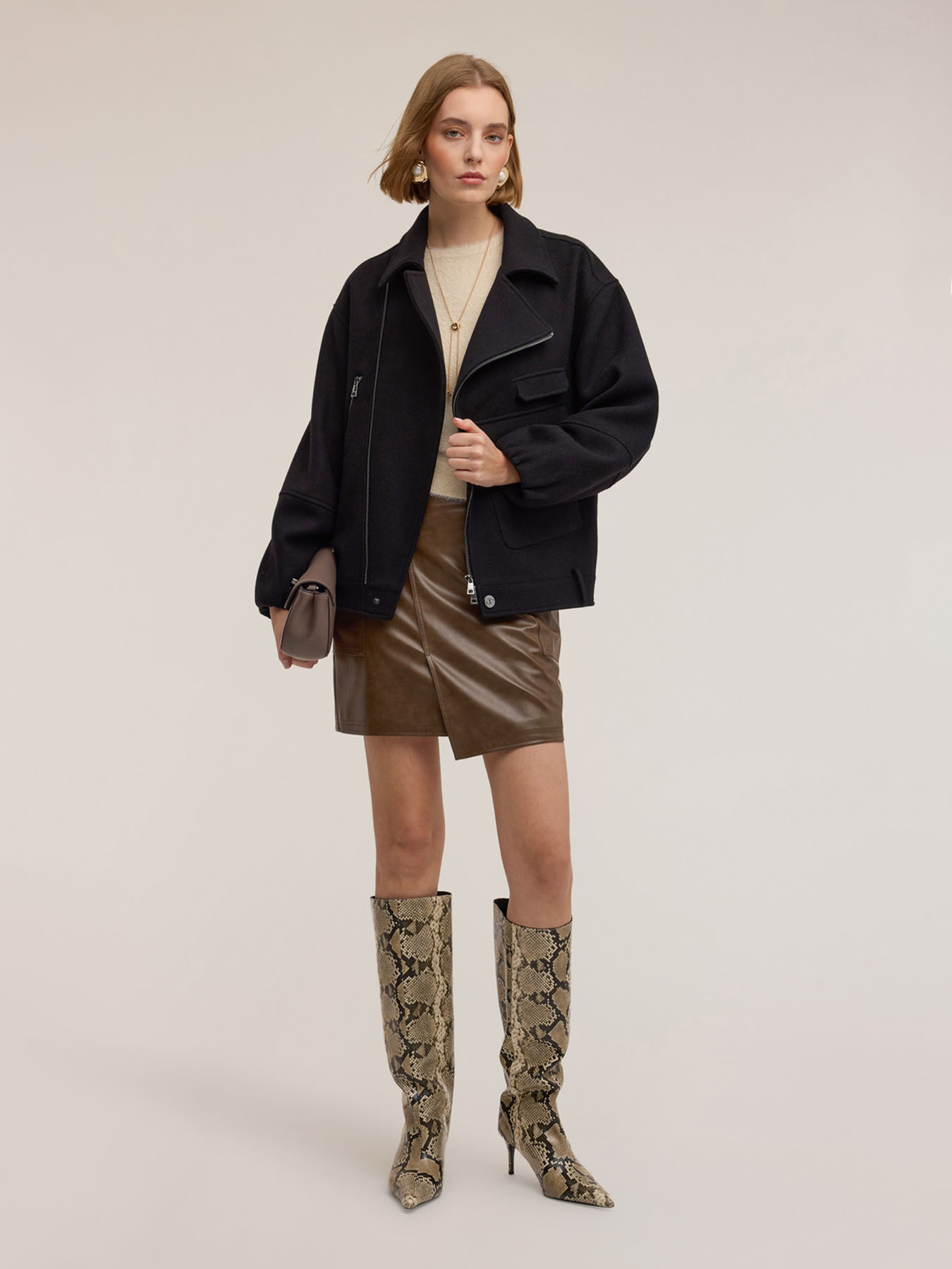 Wool blend caban coat image number 0