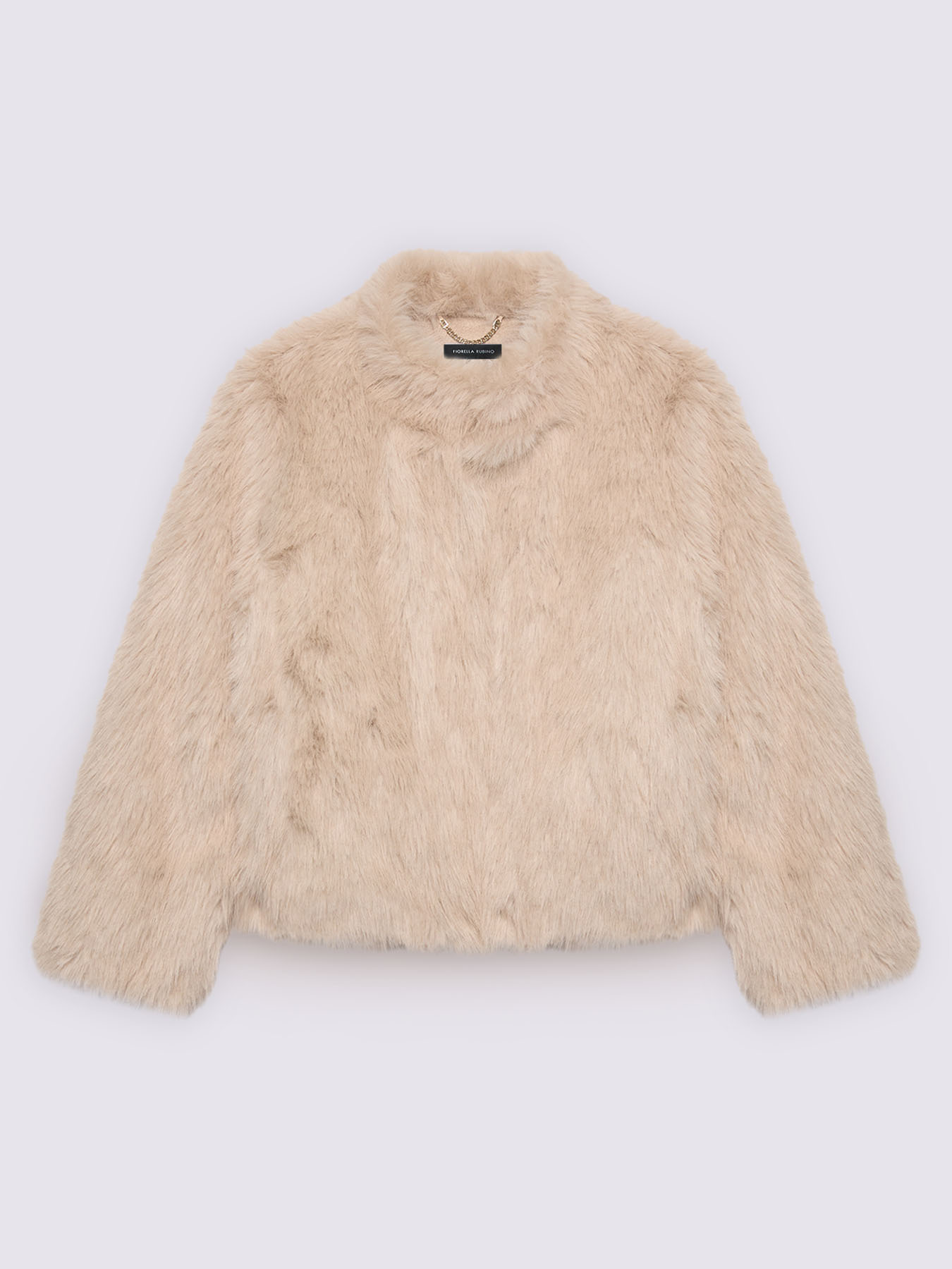 Veste courte effet peluche avec col image number 4