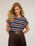 Striped patterned kimono blouse image number 3