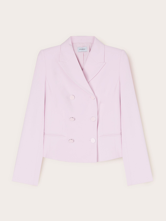 Double-breasted jacket in cady crepe