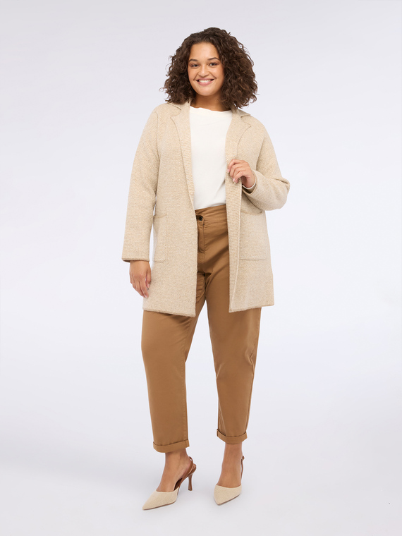 Maxi cardigan lungo in maglia