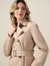 Trench coat with coated fabric trim image number 2