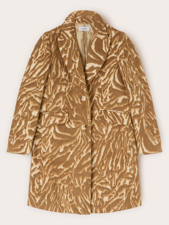 Cappotto misto lana jacquard
