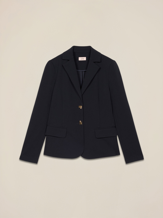 Blazer jacket in scuba crepe fabric