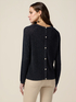 Lurex crew neck sweater with buttons on the back image number 1