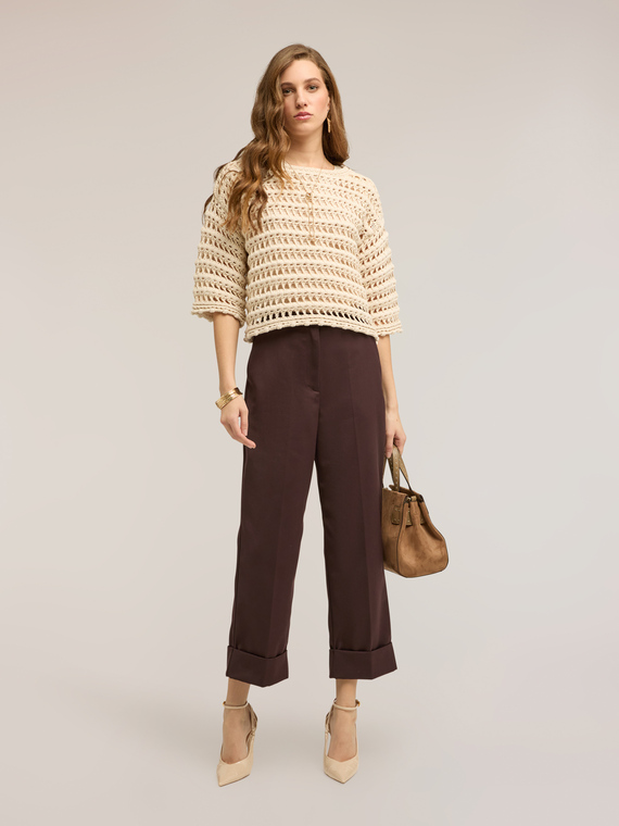 Crochet-effect knitwear