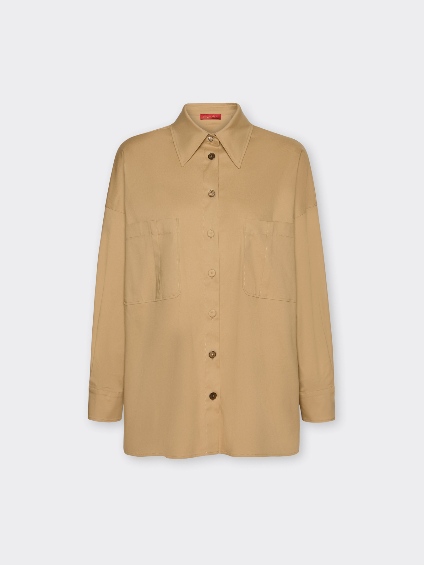 Camicia lunga in gabardina image number 4
