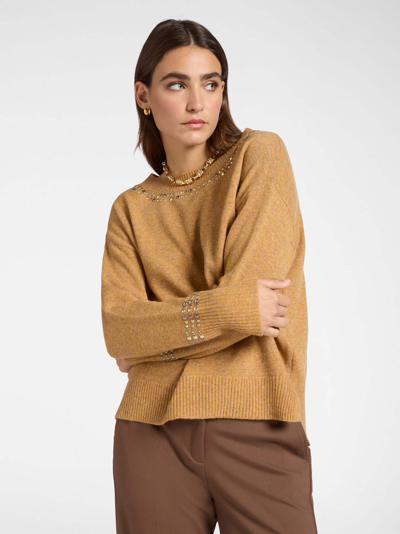Pure wool sweater with studs image number 0