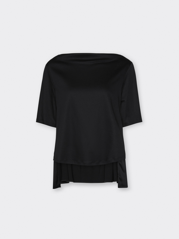 T-shirt in cotone con volant dietro