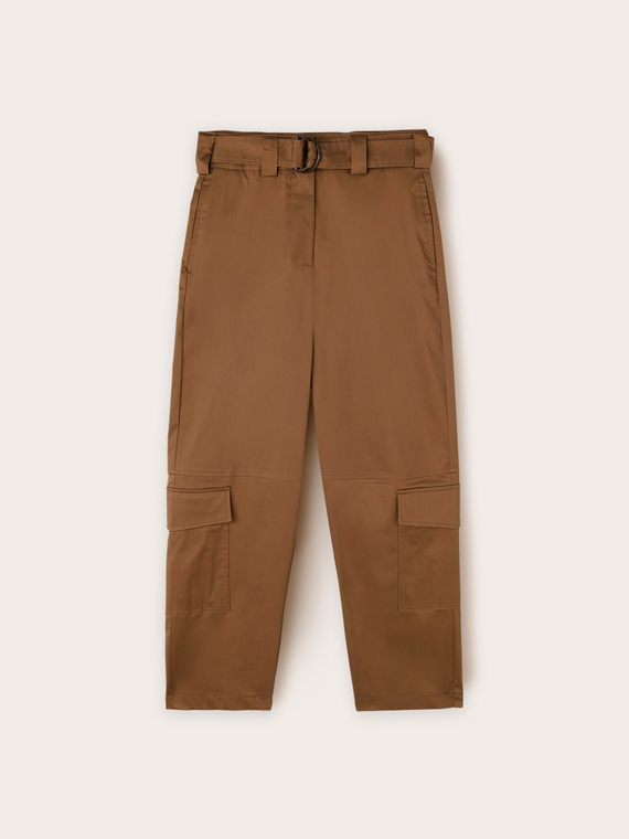 Pantaloni cargo in raso