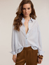 Gestreifte Lurex-Hemdbluse mit lockerer Passform image number 2