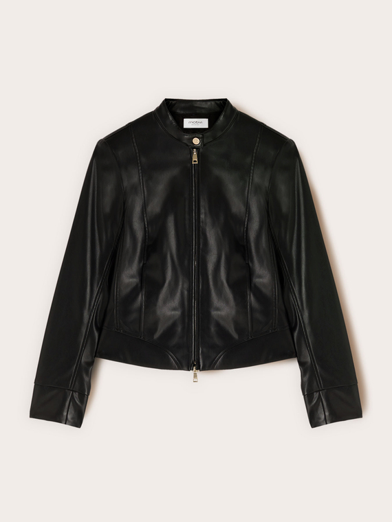 Veste courte avec zip et col mao