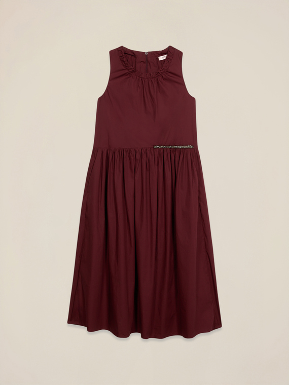 Midi flare dress in poplin