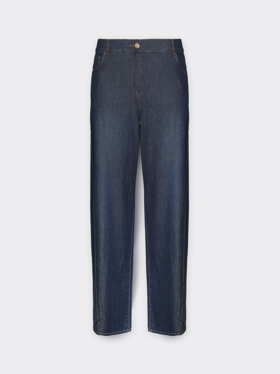 Wide Leg Chambray Jeans