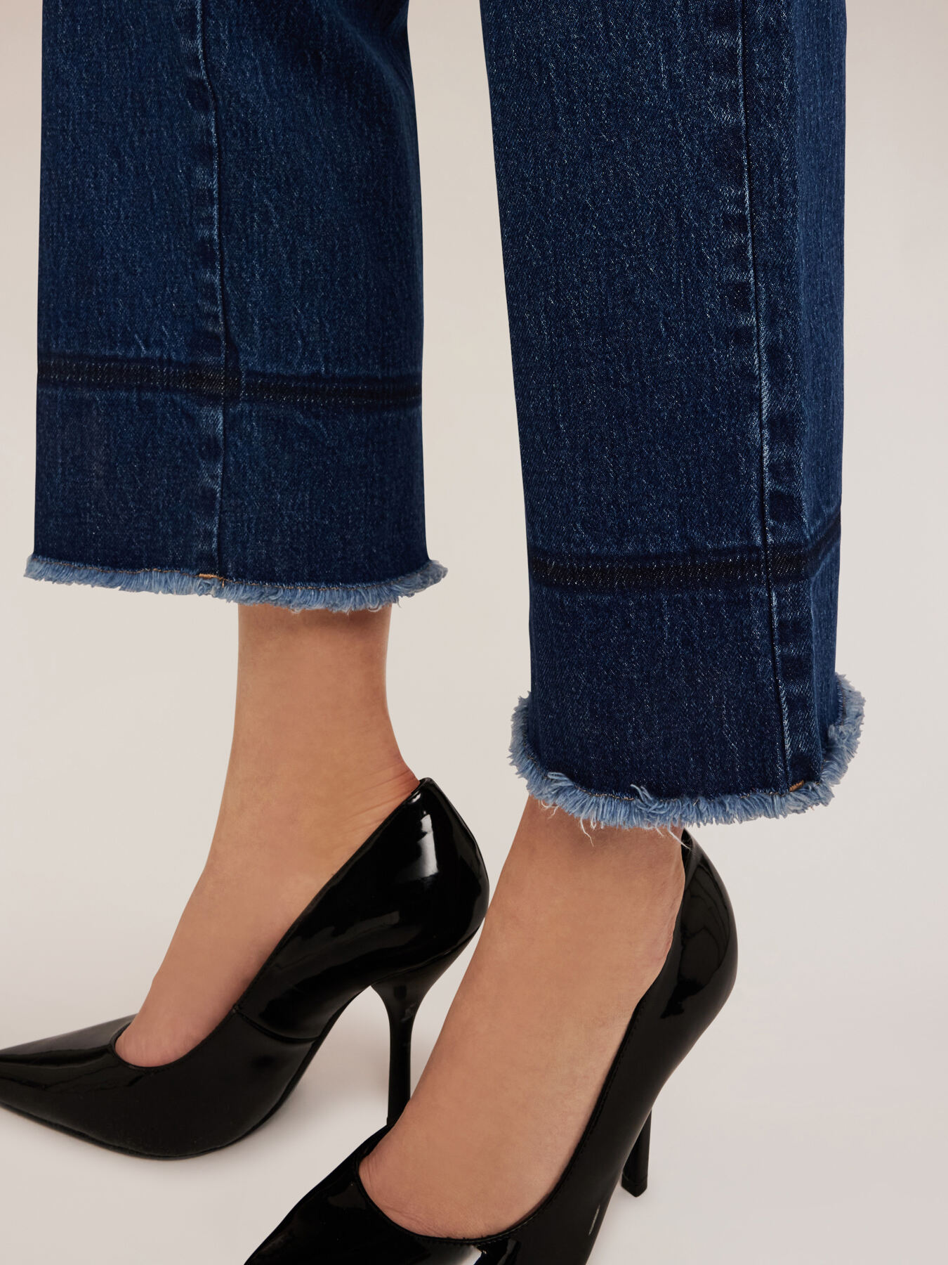 Cropped kick flare jeans image number 3