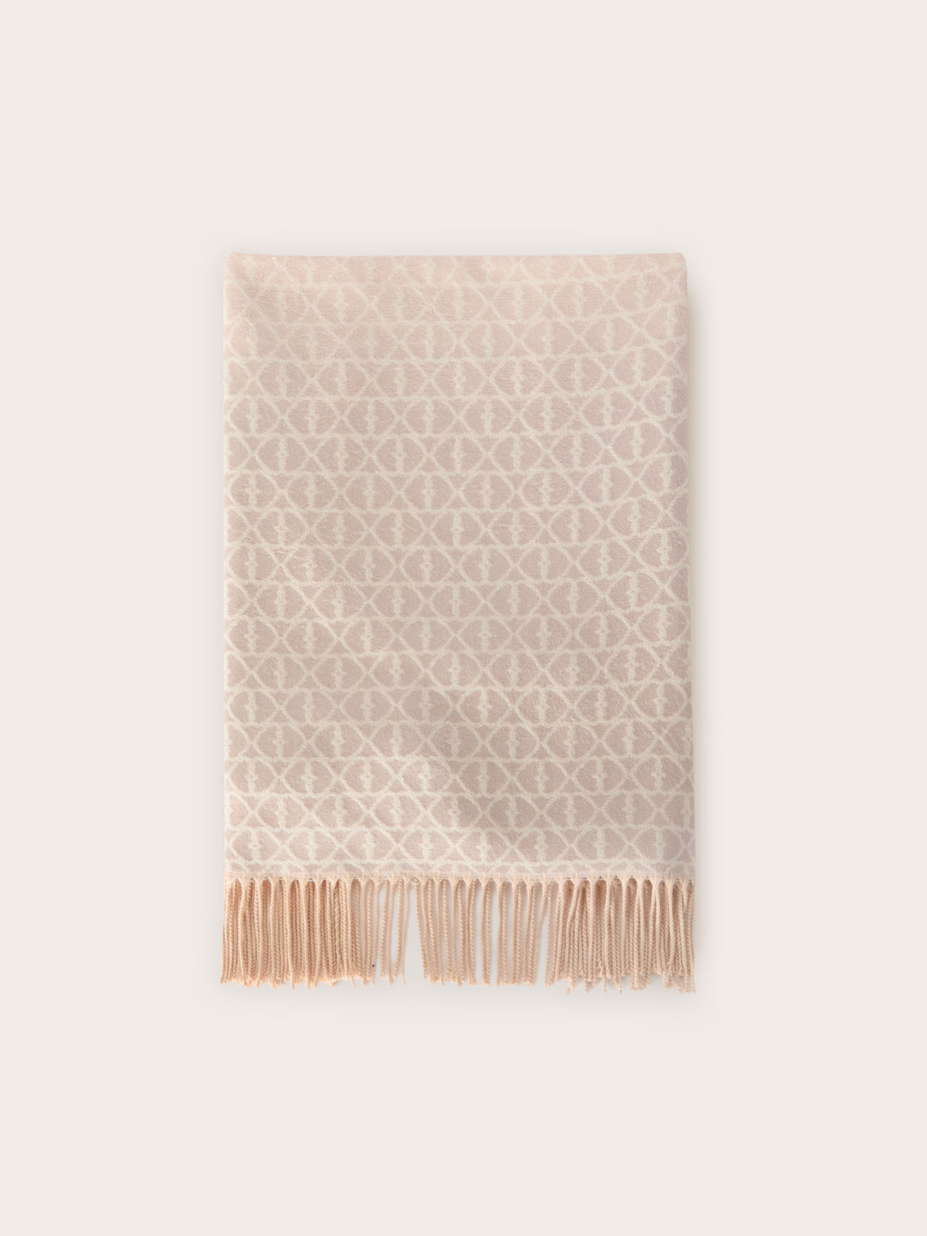 Long jacquard scarf with fringes image number 1