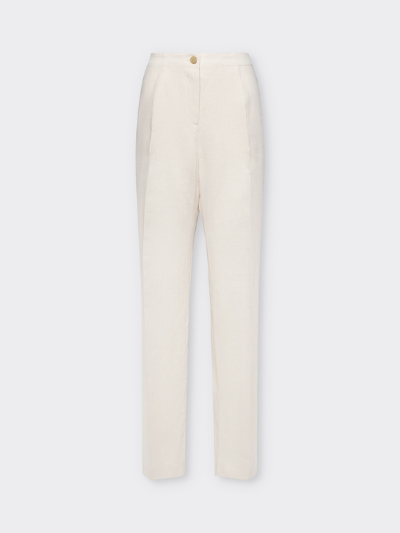 Relaxed fit linen trousers