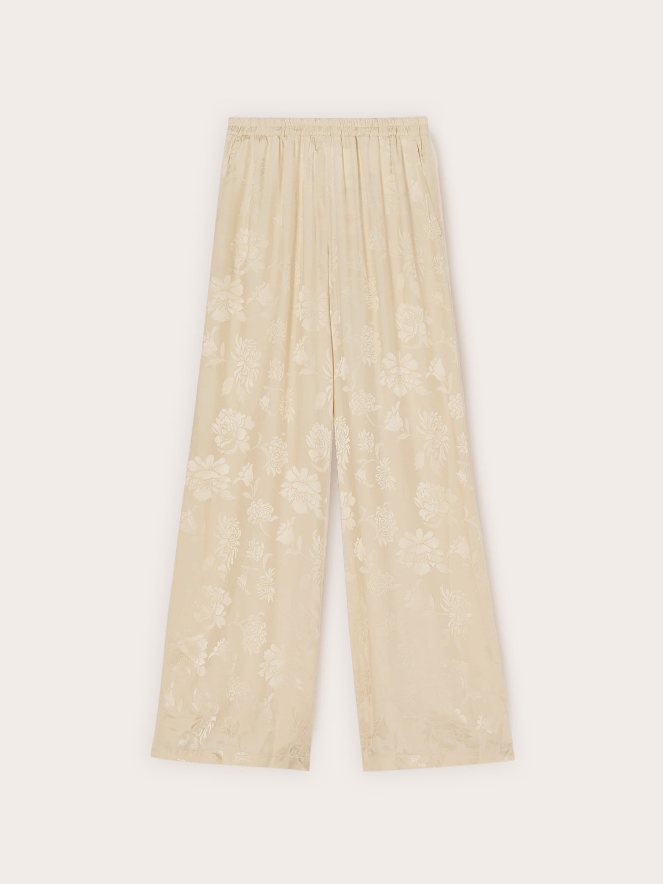 Pantaloni palazzo din satin jacquard image number 4