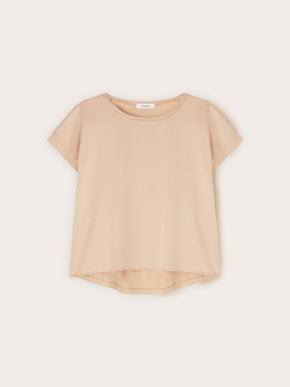Tricou bimaterial din amestec de bumbac
