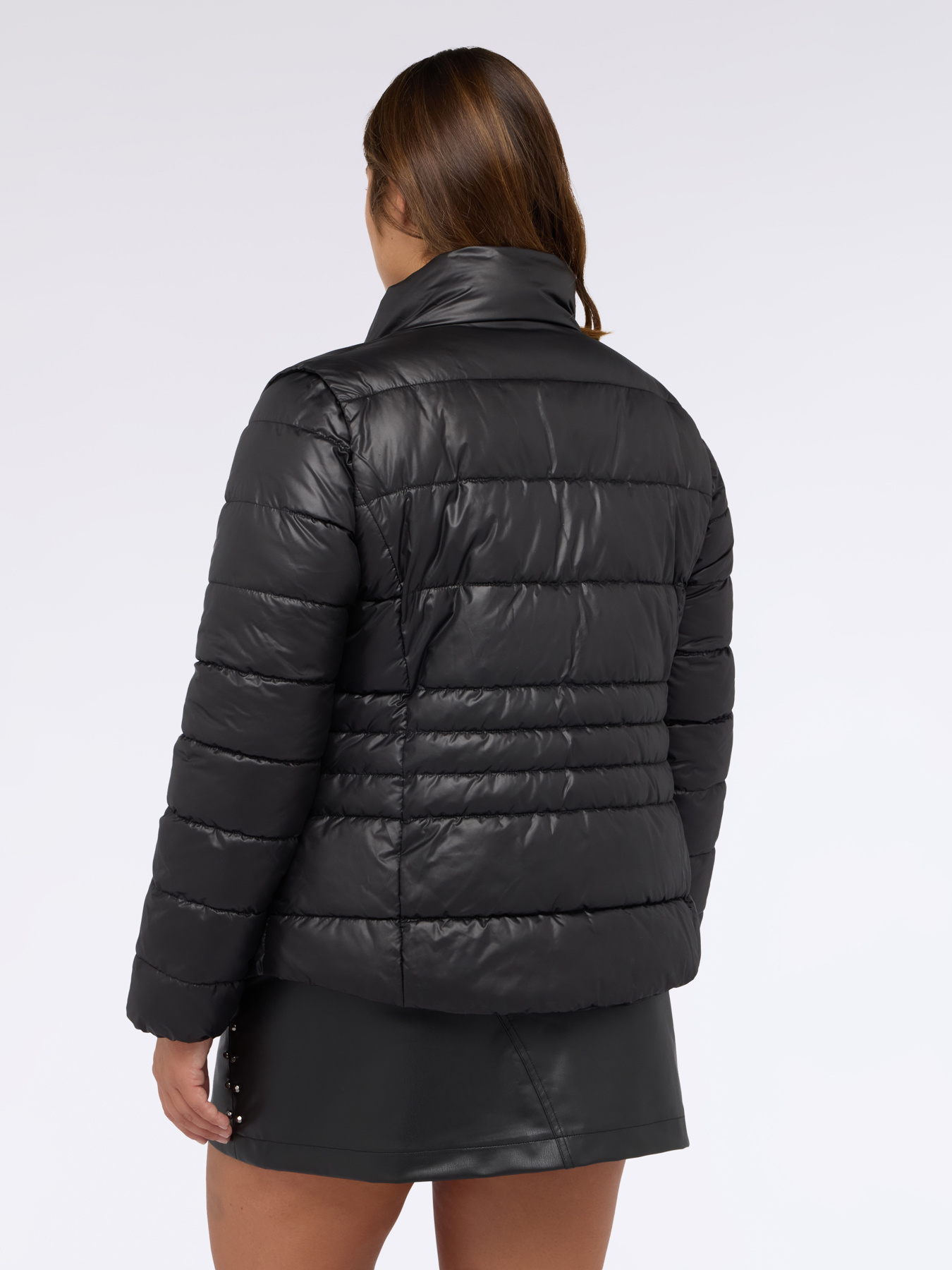 Quilted puffer jacket with high collar image number 2