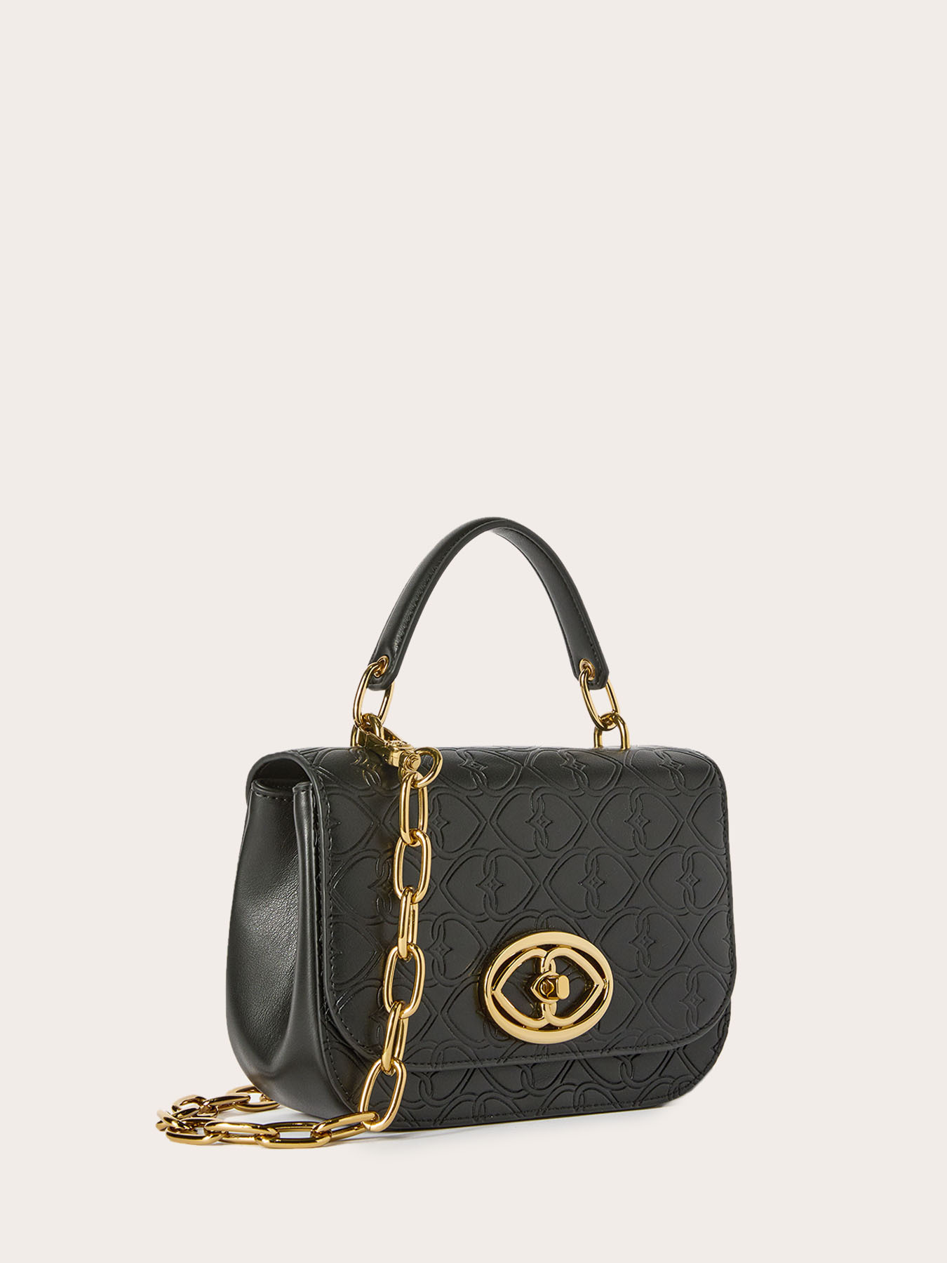 Shoulder bag in coated fabric with embossed print image number 3