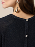 Lurex crew neck sweater with buttons on the back image number 2