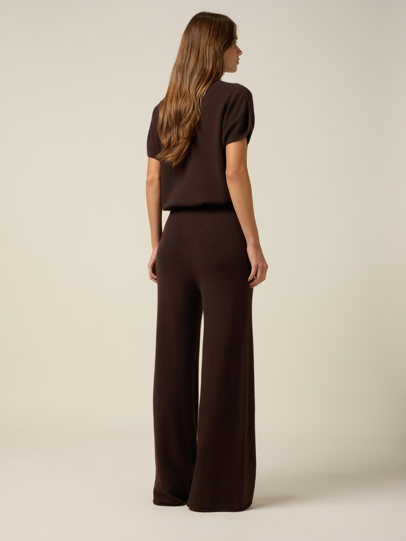 Pantaloni palazzo in maglia image number 1