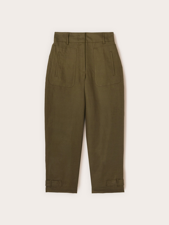 Pantaloni din amestec de in