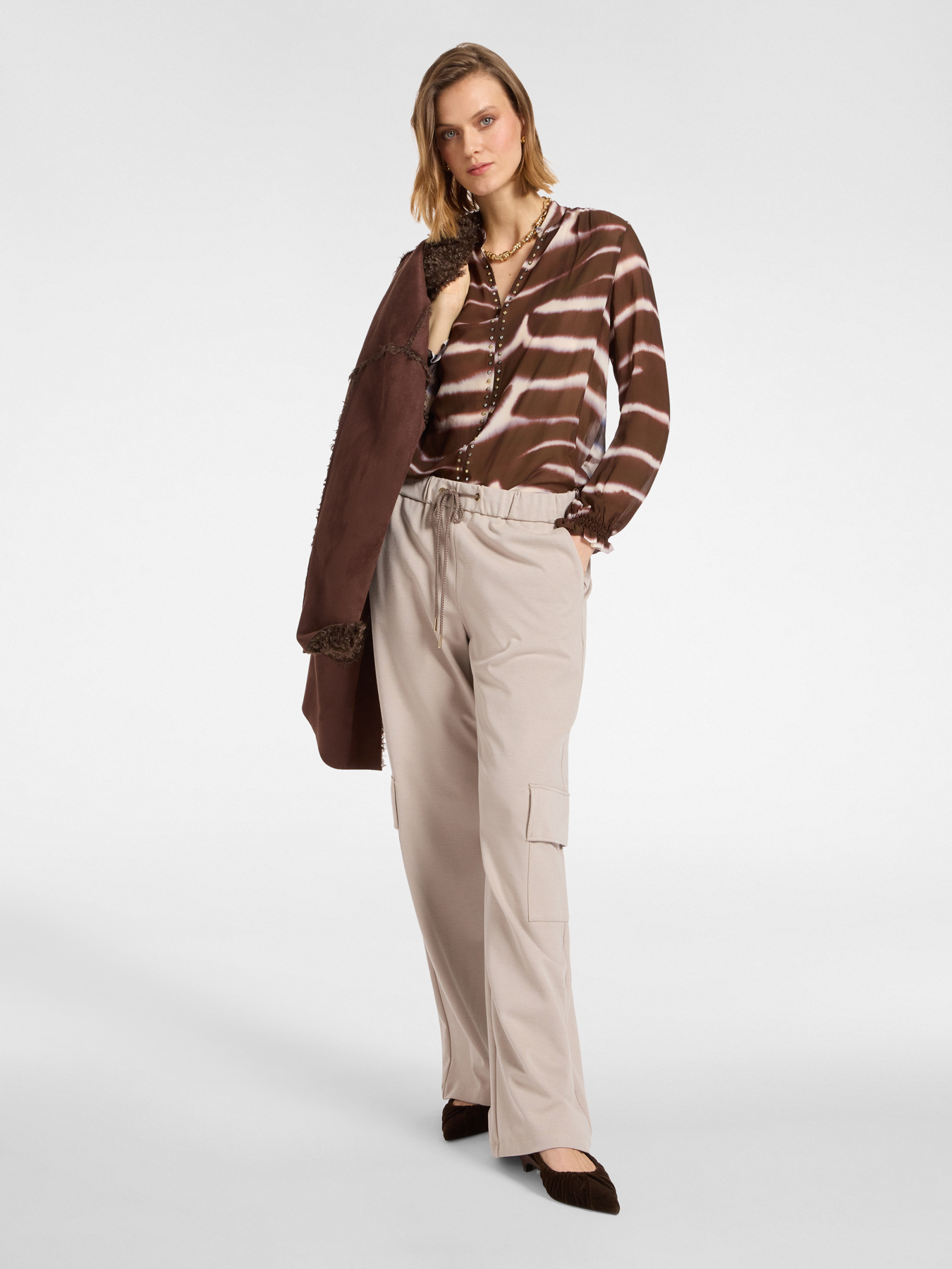 Printed blouse with studs image number 2