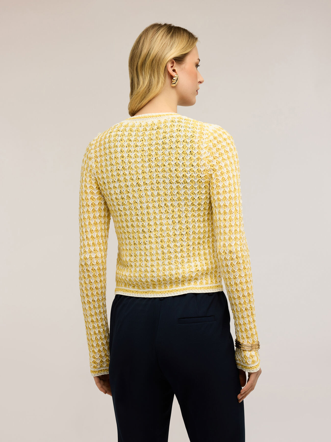 Openwork knit cardigan image number 1