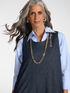 Abito in Chambray senza maniche image number 3