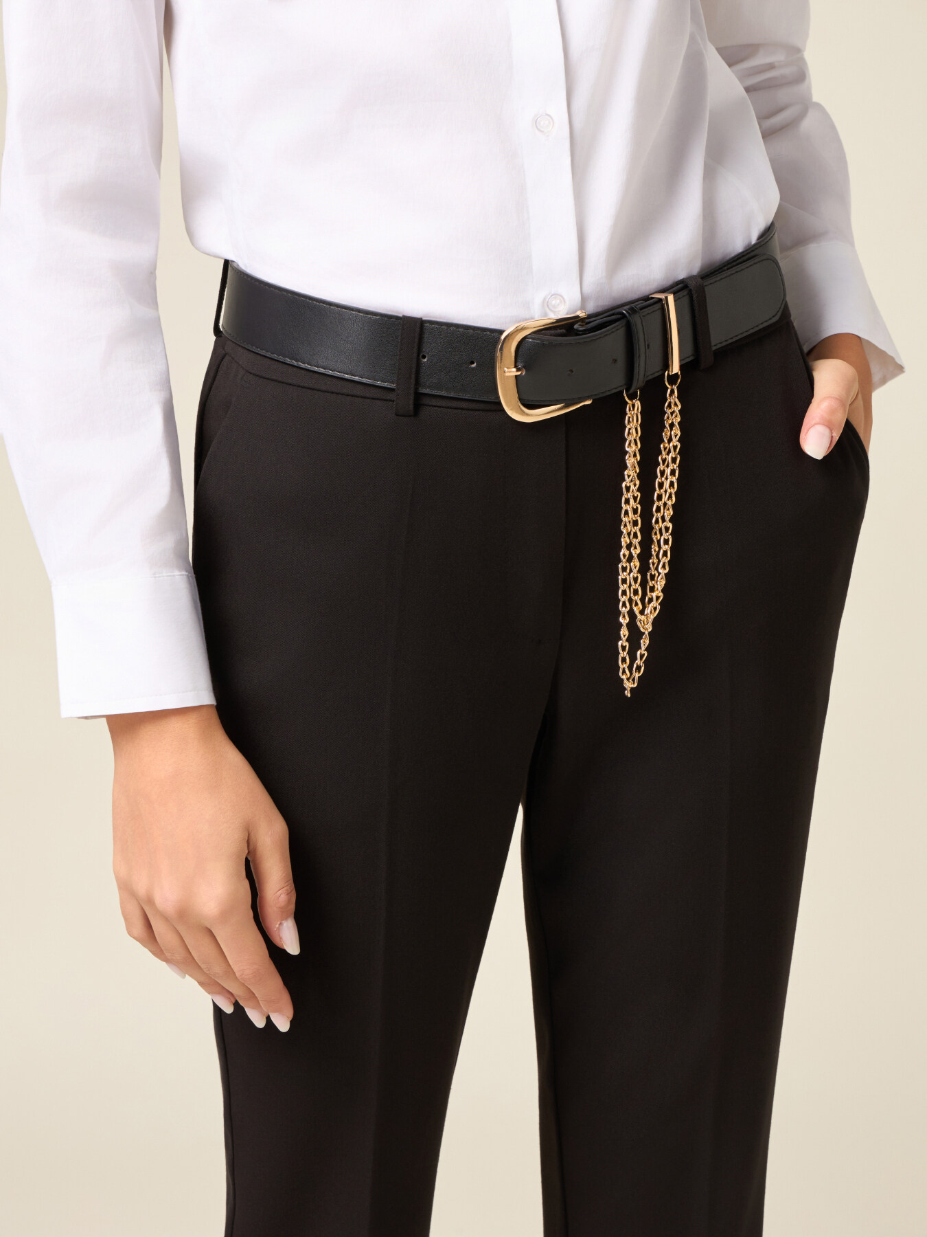 Pantaloni a sigaretta con cintura image number 2