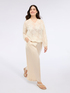 Pantalon jambe large en satin stretch image number 0