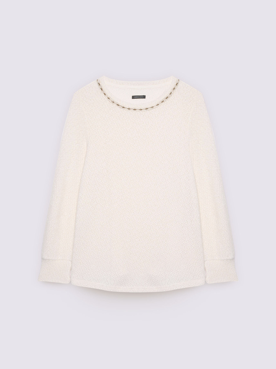 Jersey t-shirt with neckline detail