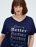 T-Shirt aus Viskose mit Schriftzug und Pailletten image number 3