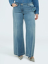 Jeans Wide Leg con spilla floreale image number 0