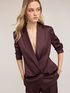 Double-breasted structured jacket in linen blend image number 3