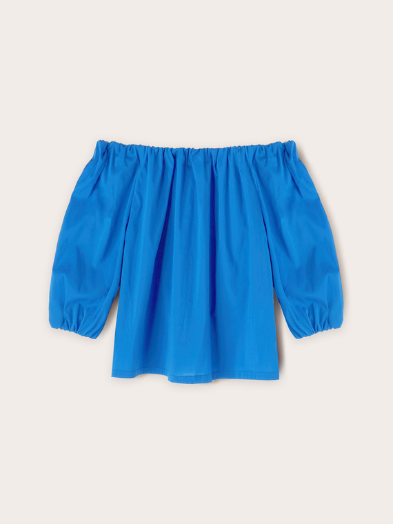 Blusa con scollo elastico off-shoulder