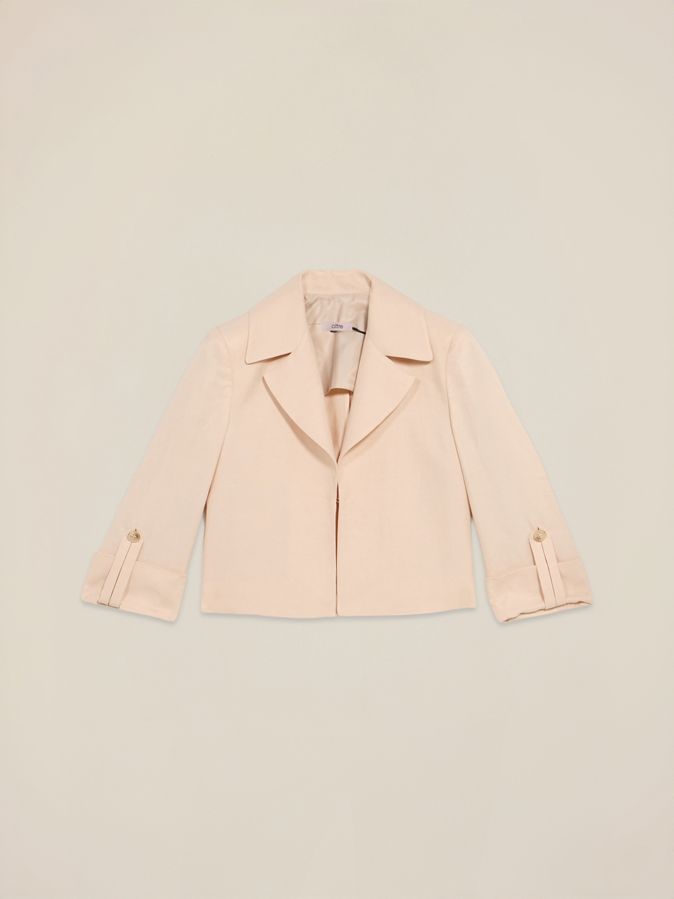 Giacca cropped misto lino image number 4