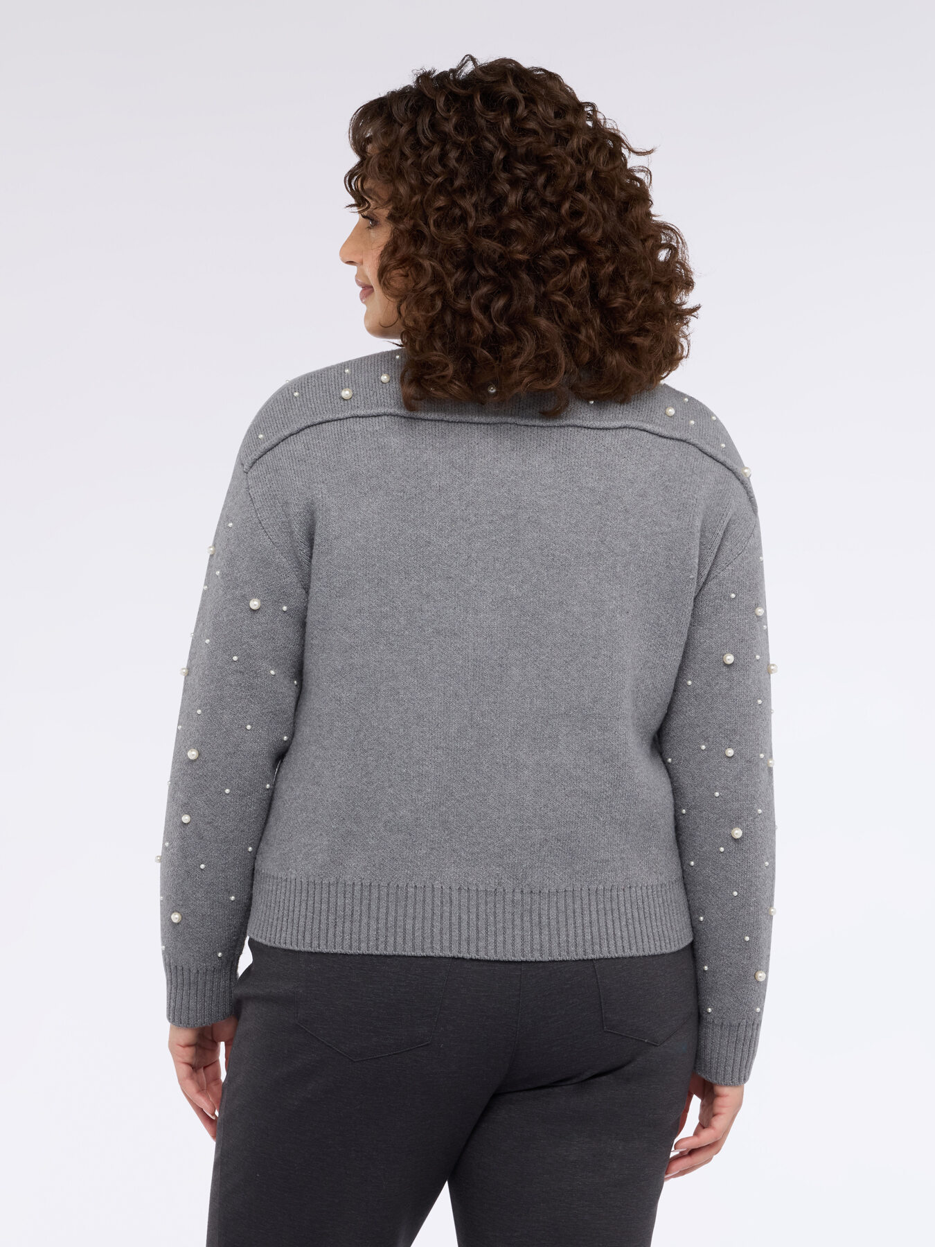 Pearl-decorated cardigan image number 1