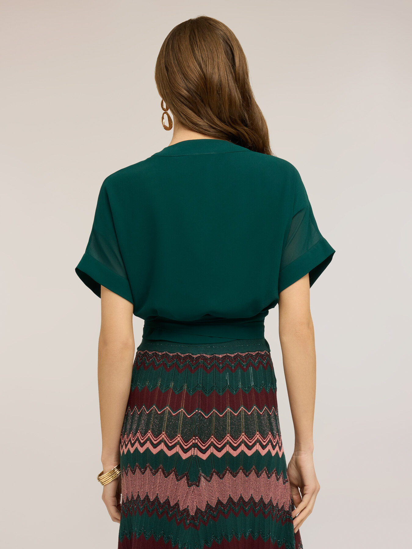 Short wrap bolero in georgette image number 1