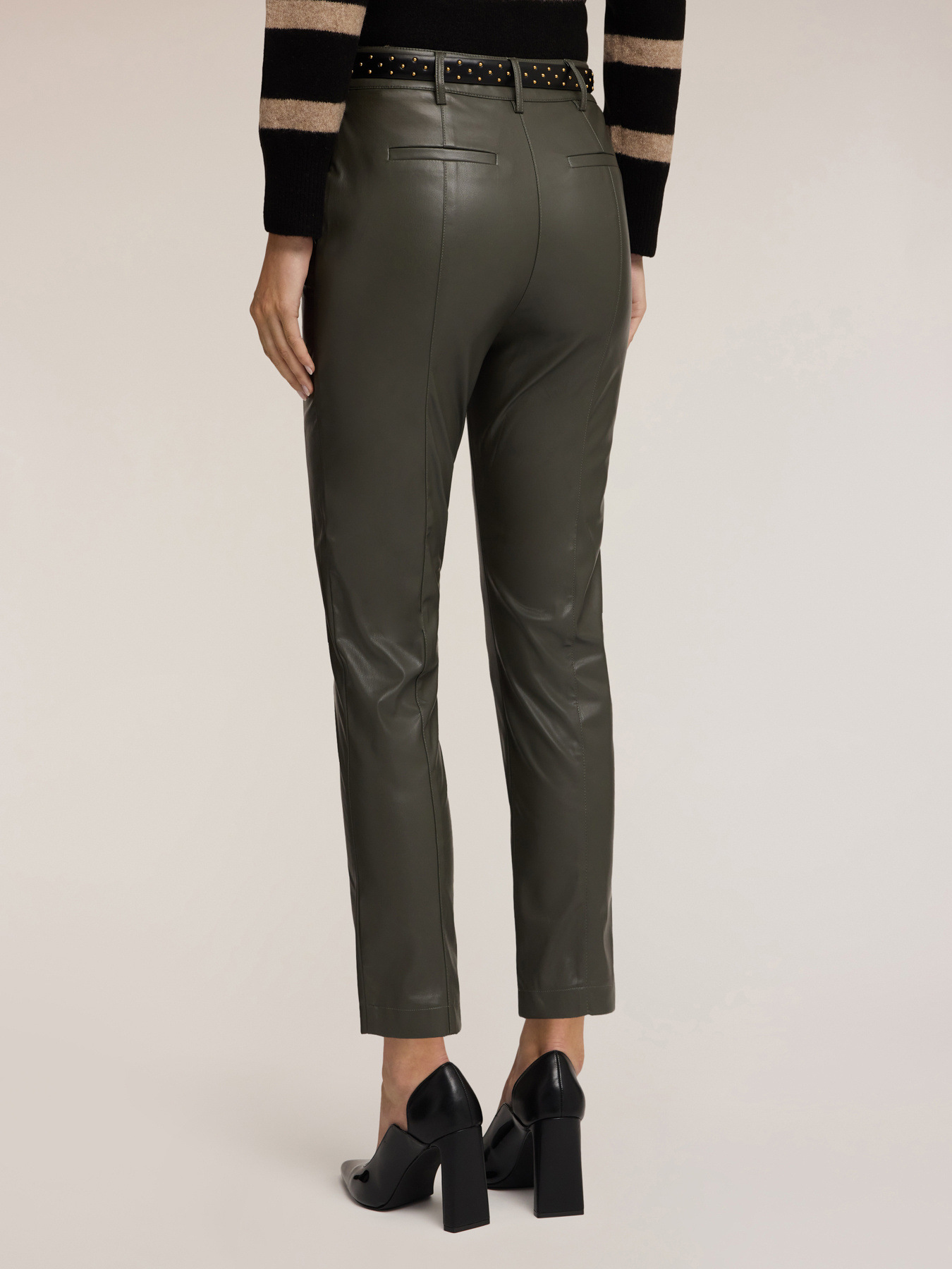 Slim fit trousers in coated fabric image number 1