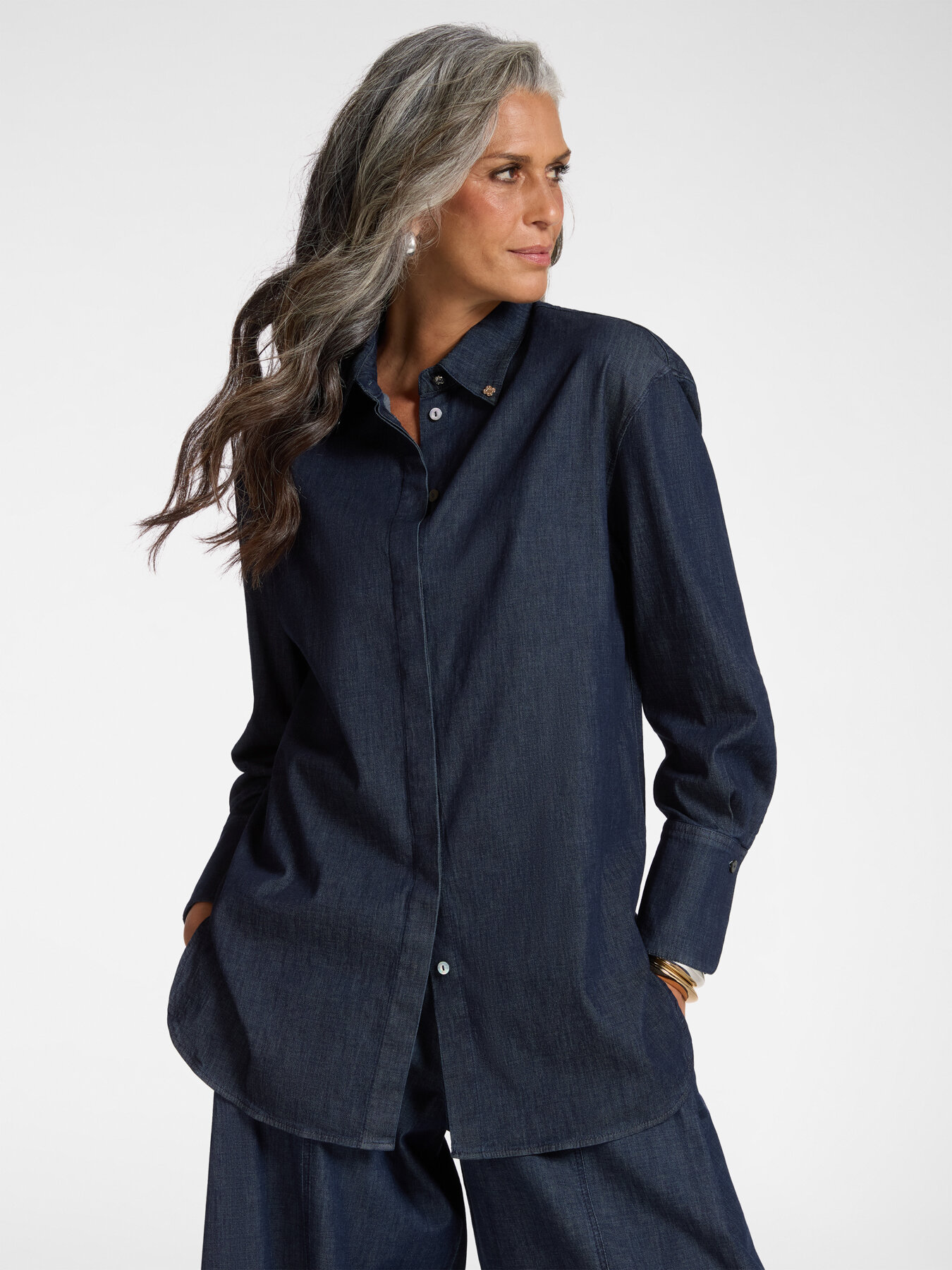 Camicia in chambray image number 0