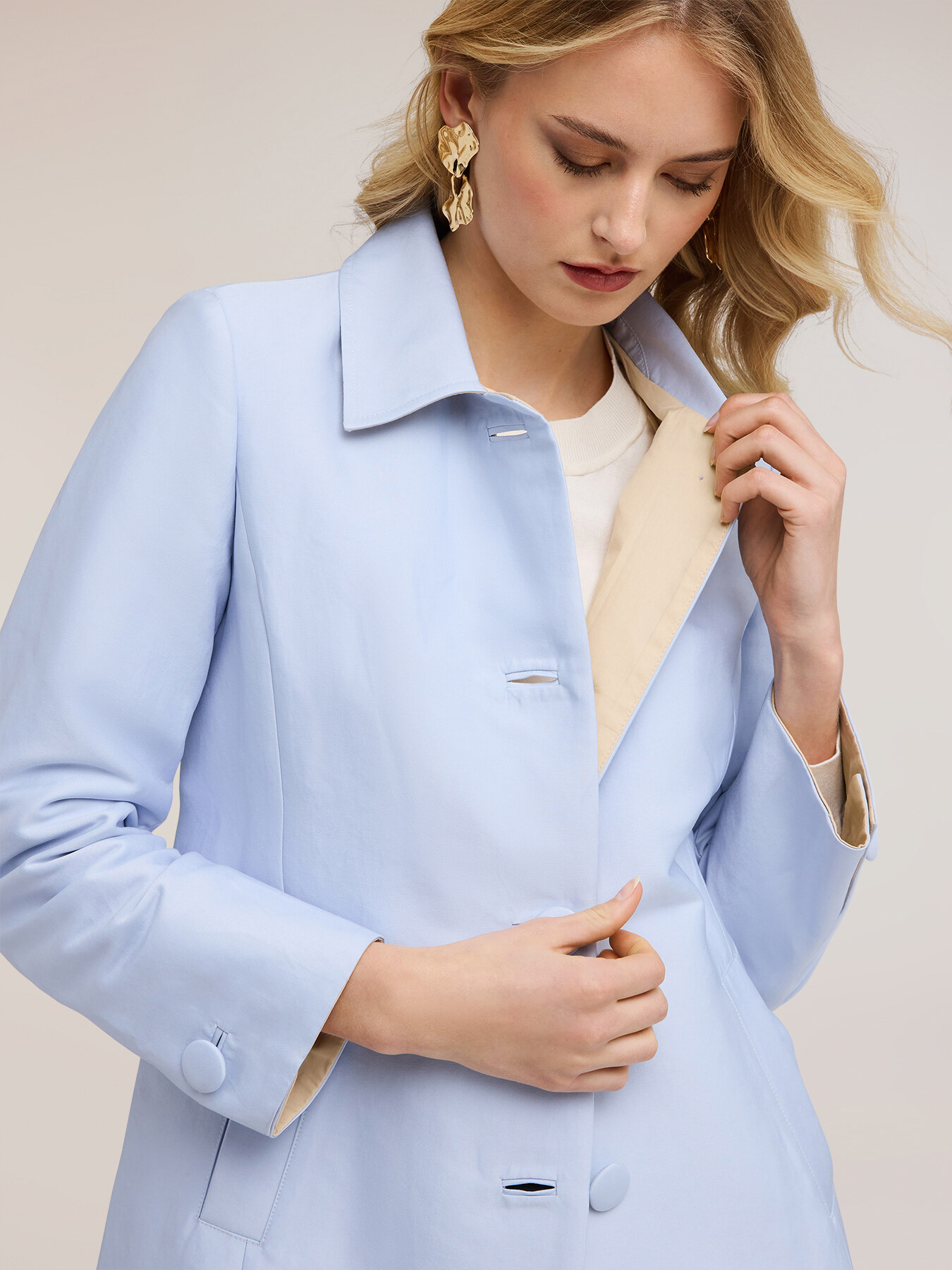 Cotton satin coat image number 2