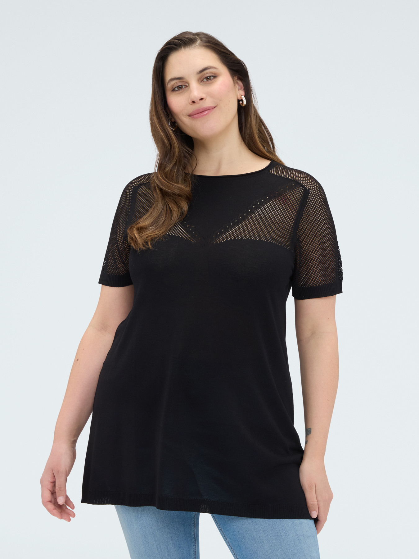 Openwork viscose blend sweater image number 0