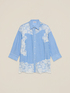 Camisa oversize a rayas con encaje image number 3
