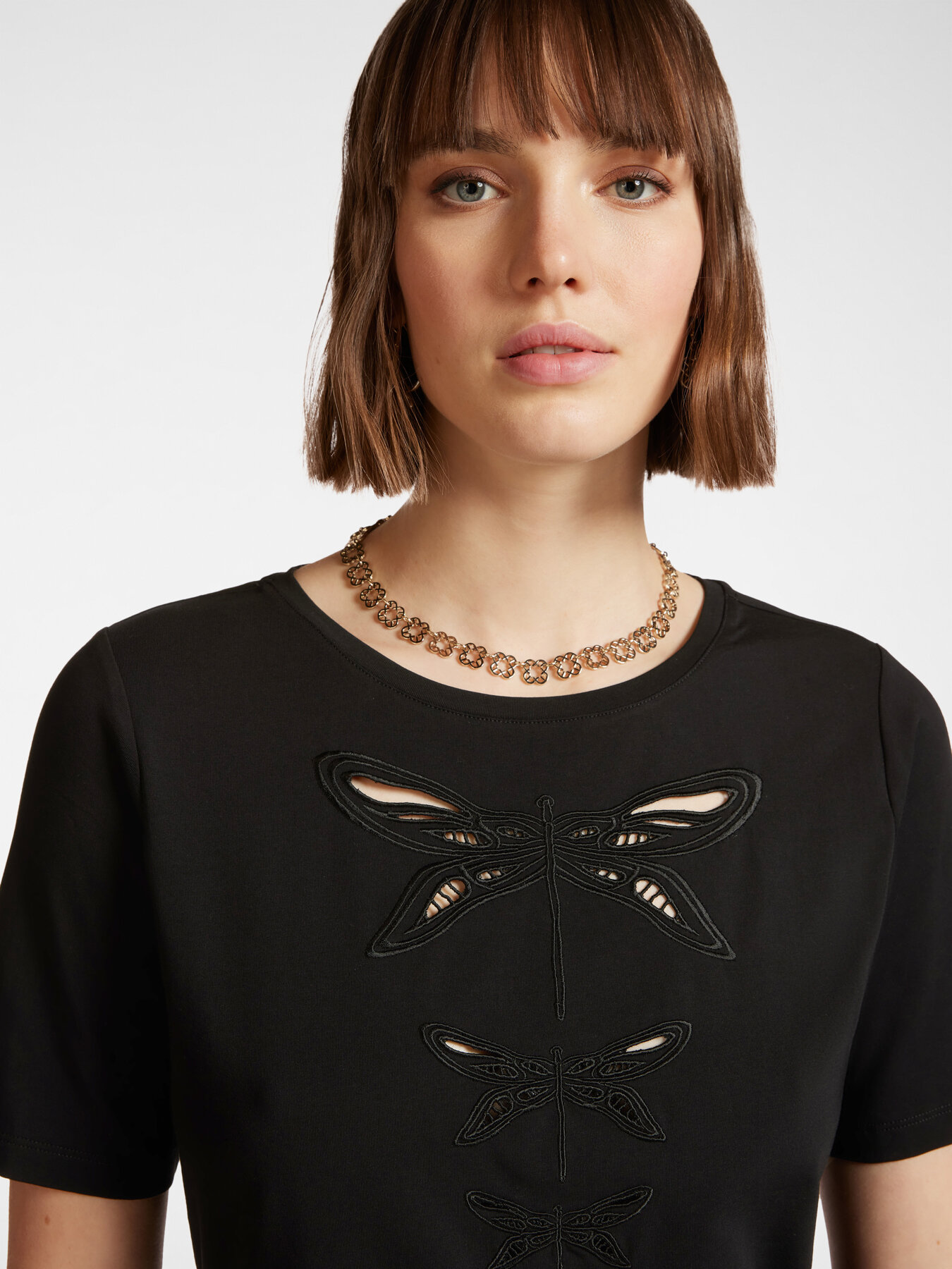 T-Shirt mit Libellen-Stickerei image number 3