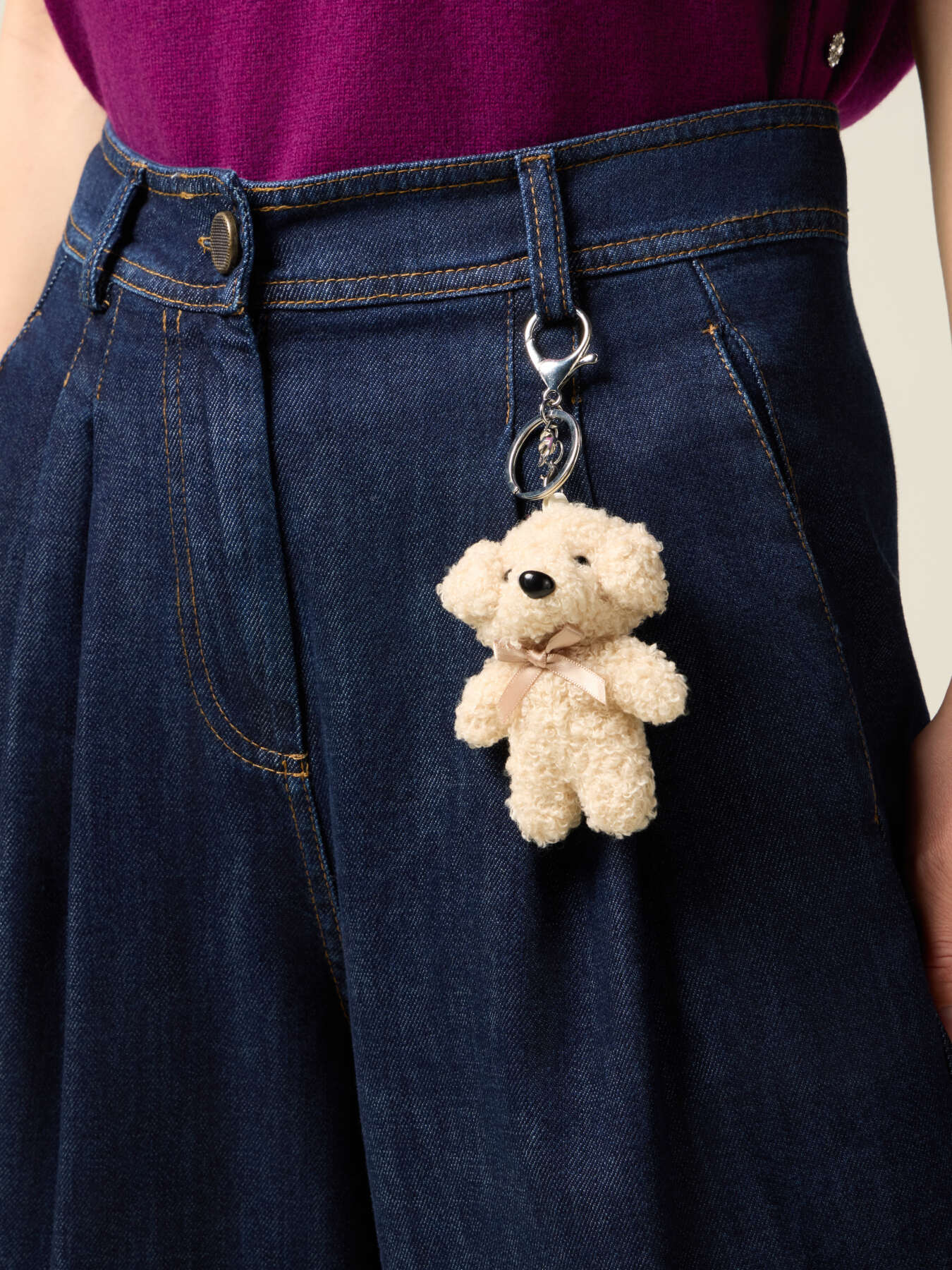 Bermuda in denim con charm image number 2