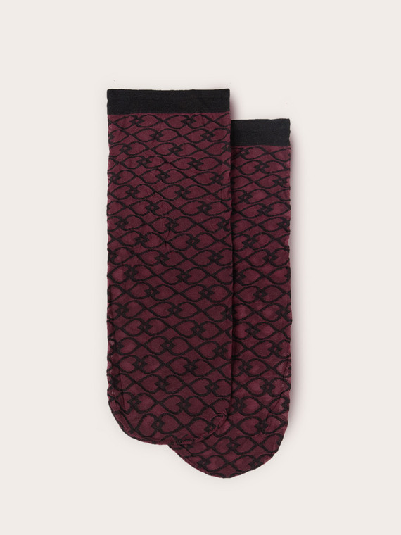 Sheer ankle socks with Double Love logo