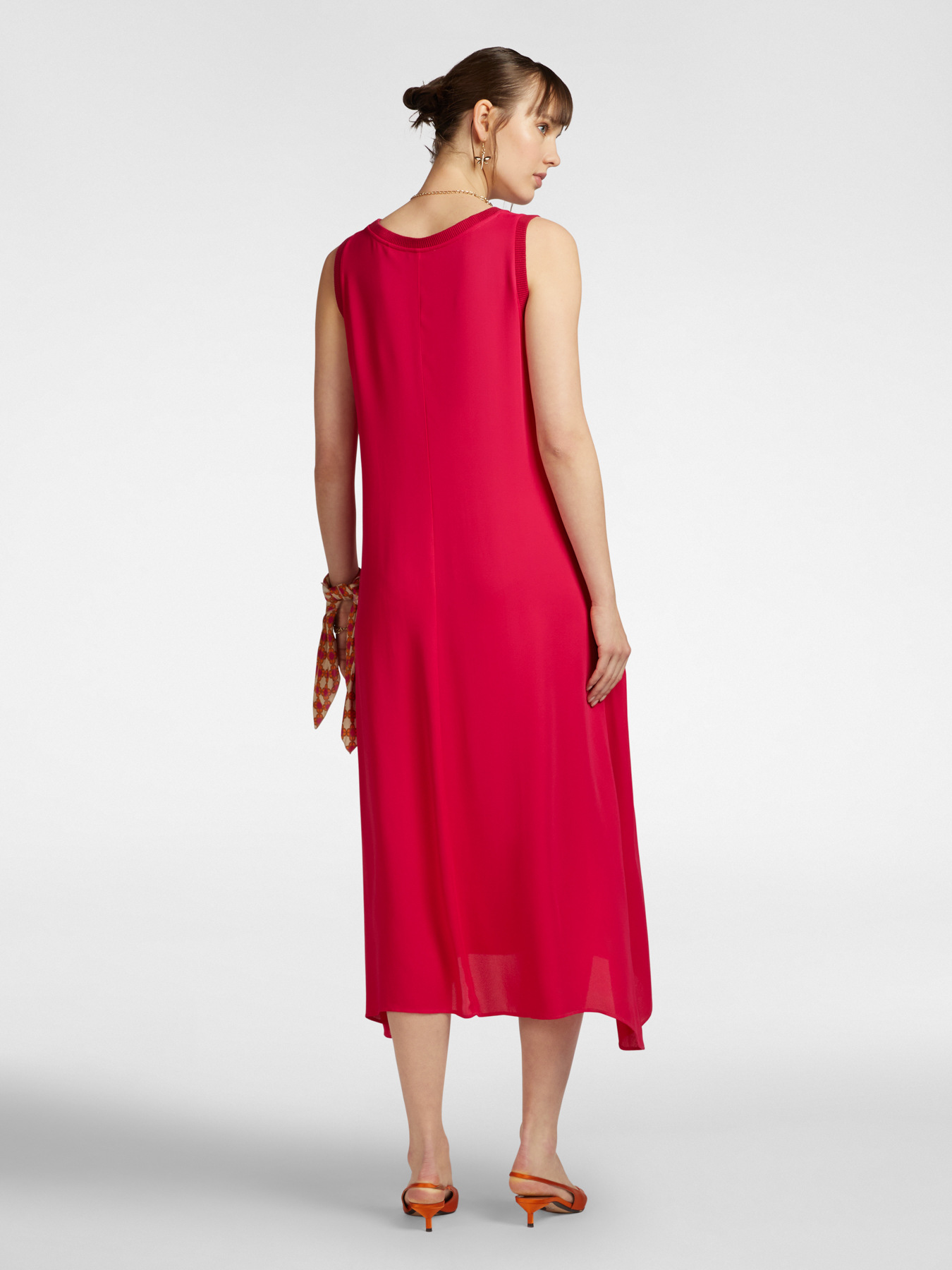 Vestido longo com bordas caneladas image number 1